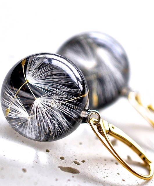 Kolczyki srebrne z nasionami dmuchawca Grol Jewellery