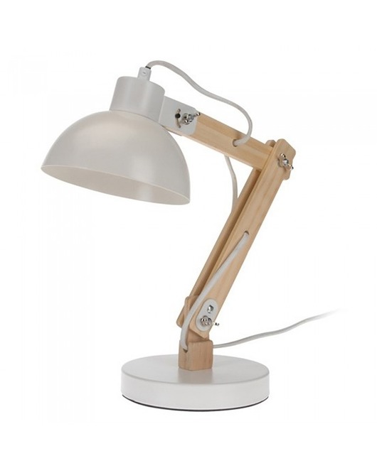 Lampa Biurkowa Drewniana biała MIA home