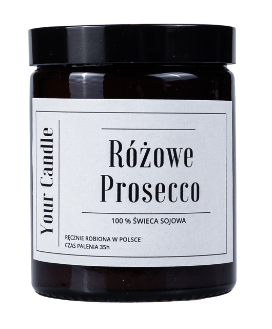 świece zapachowe ŚWIECA SOJOWA RÓŻOWE PROSECCO 180ml- Your Candle