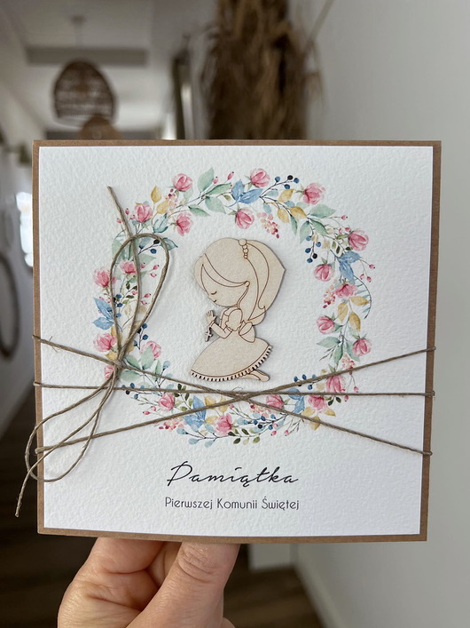 kartki na komunię Wyjątkowa kartka na komunię, pamiątka komunii - prezent dla dziewczynki + naj