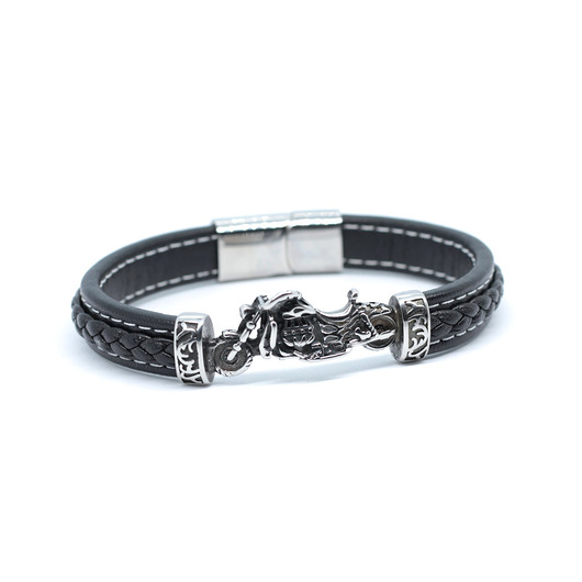 Bransoleta skórzana męska z motorem KociokwikJewelry
