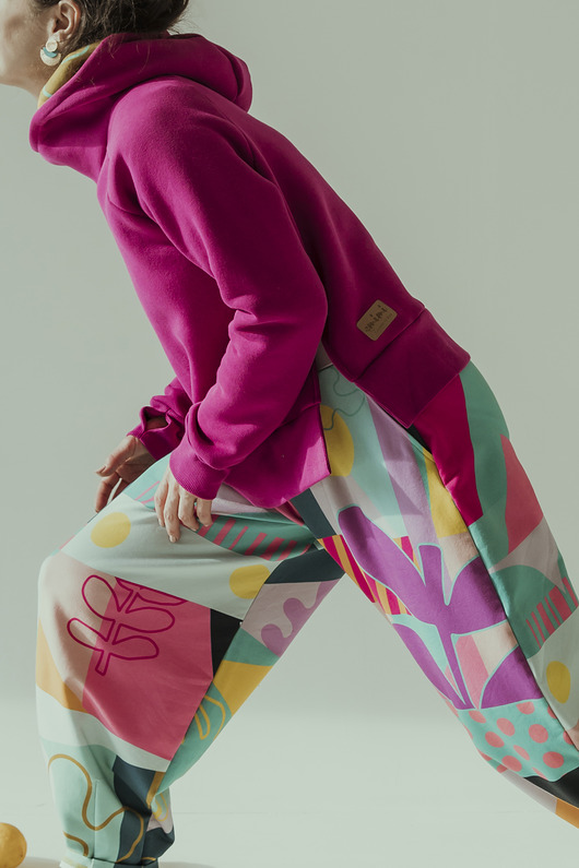 bluza z kapturem damska Bluza z kapturem -  Malinowa Ganima
