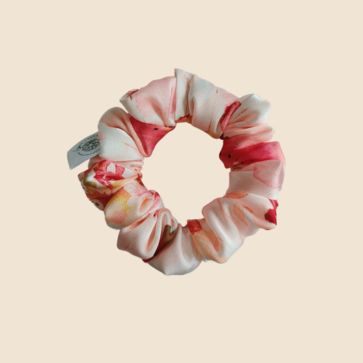 gumki do włosów Satynowa gumka satynowa scrunchie owijka frotka kwiat zachodu słońca MINI