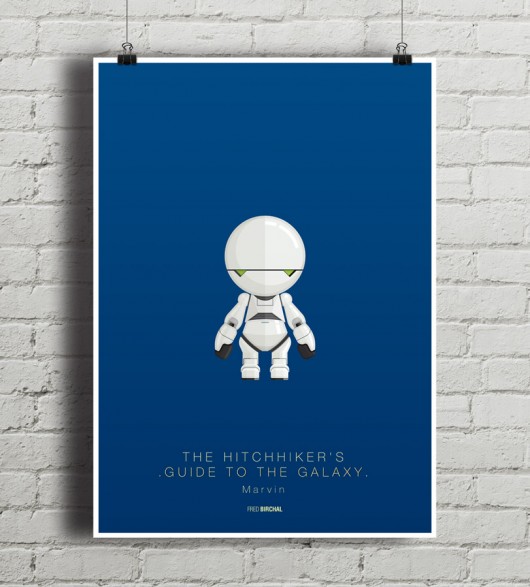 Marvin - Autostopem Przez Galaktykę - plakat minimalmill