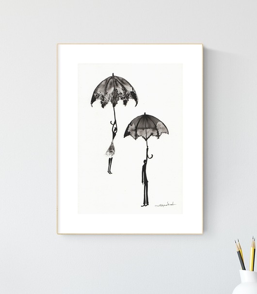 grafika 21X30 cm wykonana ręcznie MiniMalArt