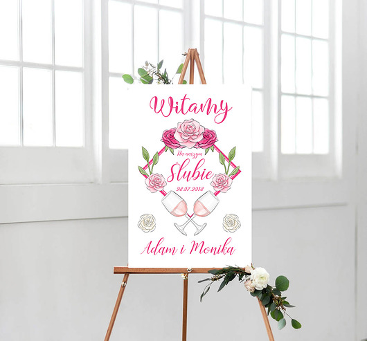 Plakat ślubny dla gości weselnych - Wesele Bajkowe Obrazki