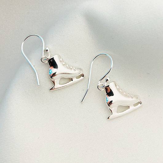 kolczyki srebrne Kolczyki z łyżwą, kolczyki łyżwa srebro