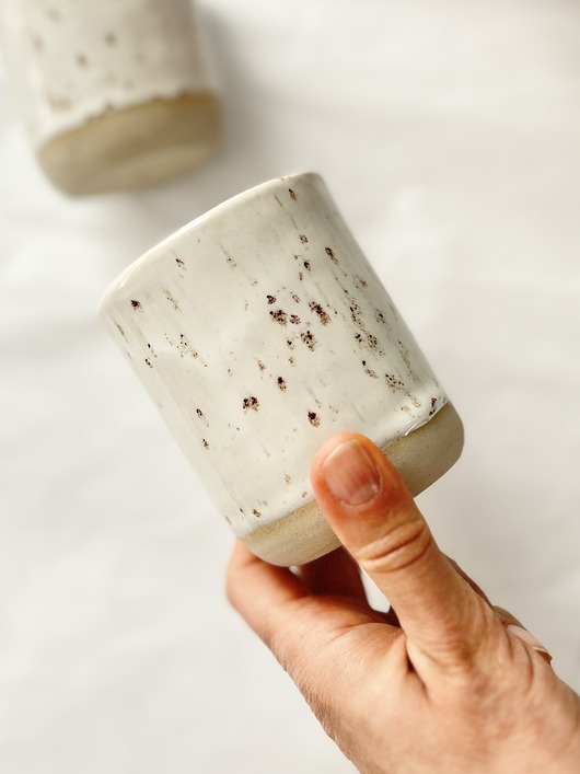 filiżanki Ceramiczna czarka, kubek - przepiórcza biel