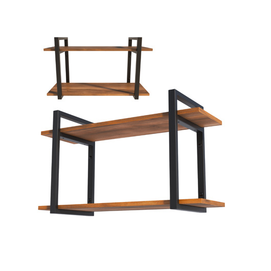 regały i półki Półka Wiszaca na Ścianę Loft  Podwójna Metalowa do Salonu Regał 80 cm