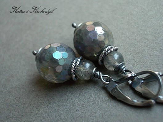 Labradoryty mystic silver - kolczyki Katia i krokodyl