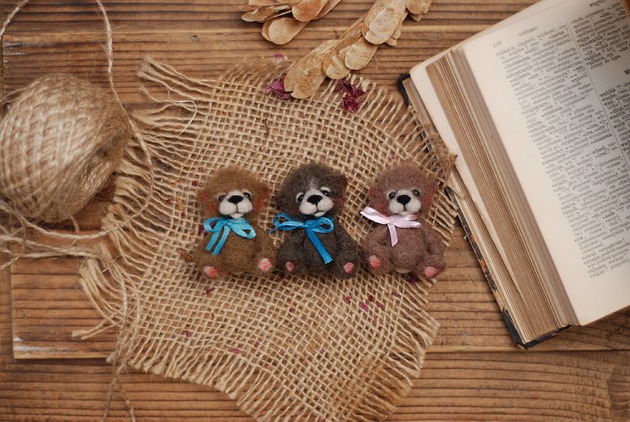 misie i maskotki Miś Miniaturka- Komplet Trzech misiów