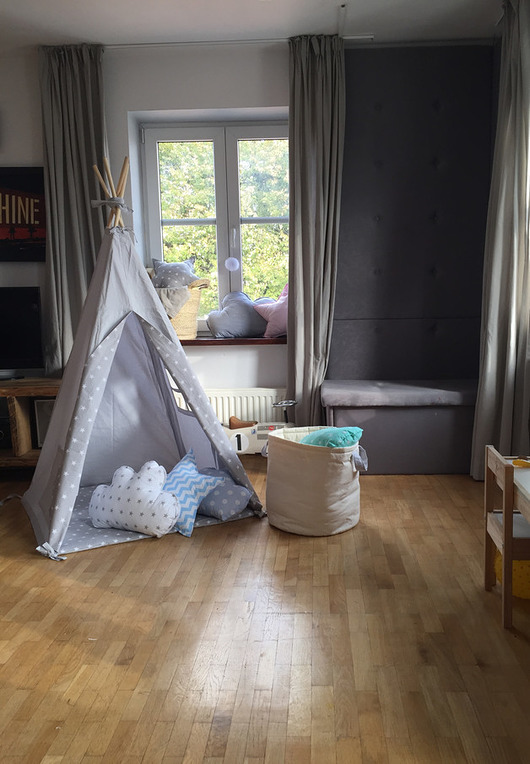 Namiot tipi szary w gwiazdki białe - babotipi Babo