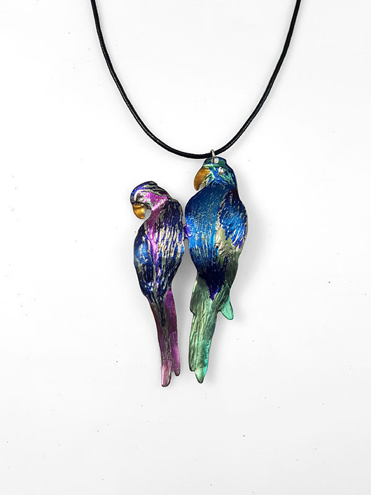 kolie Zawieszka-tytanowe papugi