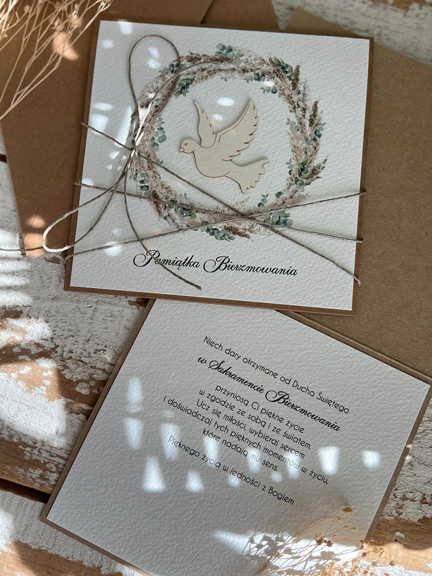 kartki scrapbooking Oryginalna ręcz nie robiona pamiątka bierzmowania - kartka na bierzmowanie z