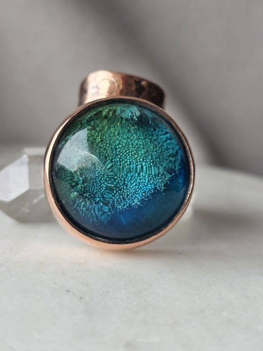 pierścionek z żywicy Morski pierścień