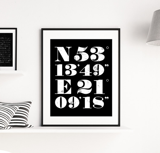 Spersonaliz Plakat  współrzędne domu - 40 x 50 wejustlikeprints