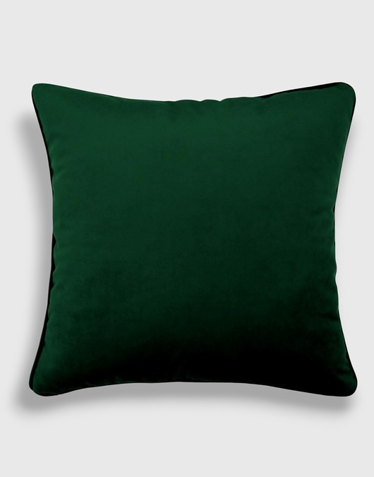 poduszki gładkie Ciemnozielona velvetowa poduszka z lamówką 45x45 Essence butelkowa zieleń