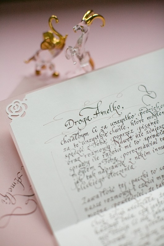 zaproszenia i kartki na ślub Personalizowany list miłosny kaligrafowany ręcznie atramentem