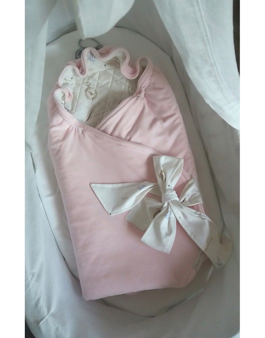 Rożek bawełniany różowy 85x85 cm Blanket Story