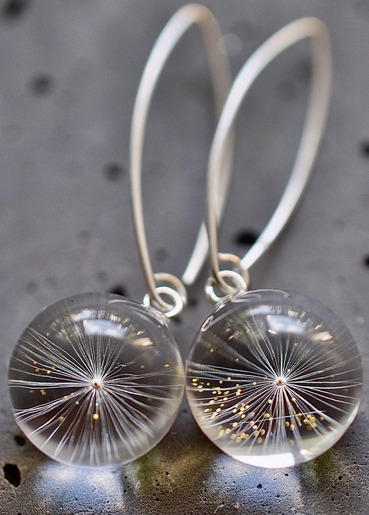 Kolczyki srebrne z gwiazdką dmuchawca Grol Jewellery