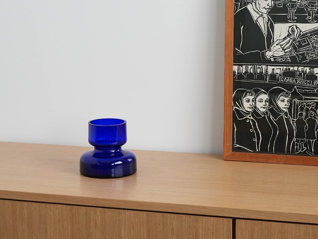 wazony Wazon kobaltowy, duński design, lata 70, produkcja: Dania