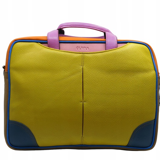 torby na ramię Aktówka skórzana torba damska na laptop do 16'' regulowany pasek OLIVKA