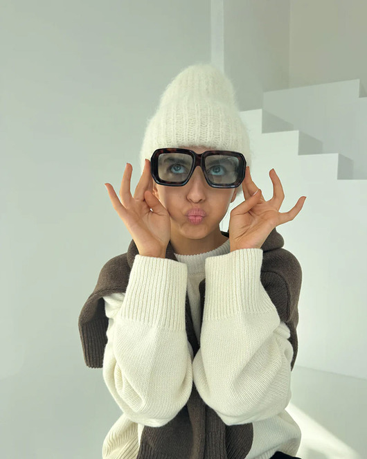 czapki damskie Wełniana czapka Cloudy ecru premium