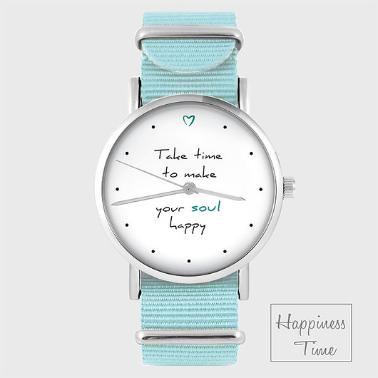 Zegarek - Make your soul happy - niebieski yenoo