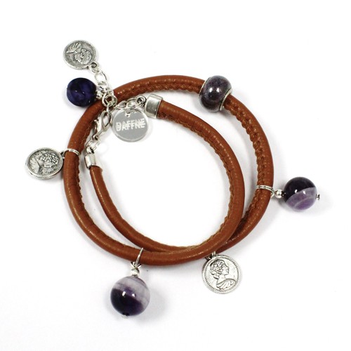 Wrapped Bracelet with Amethyst by Daffne LOVINA PRINTS