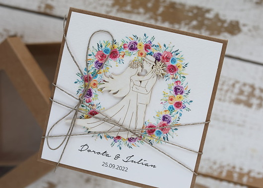 zaproszenia i kartki na ślub Kartka ślubna z personalizacją - Kartka na ślub