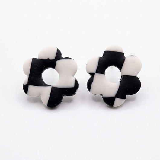 kolczyki z masy plastycznej Kolczyki Chess