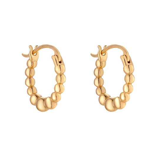 kolczyki pozłacane Złote kolczyki koła z kuleczek