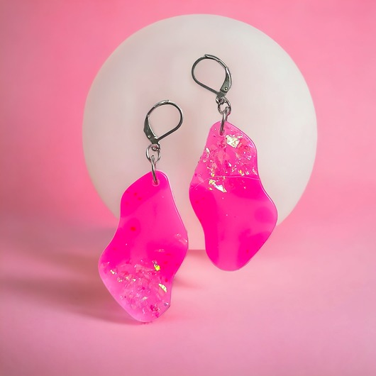 kolczyki z żywicy BARBIE : UNIKATOWE kolczyki z żywicy X