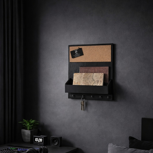 organizery Drewniany organizer, na ścianę, na ulotki, 40x34 cm