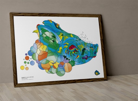 Cosmo 9v2. i miss you, Mrs Svinia  PLAKAT A2.   typohole