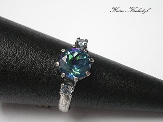 Mystic topaz  garden  -pierścionek  Katia i krokodyl