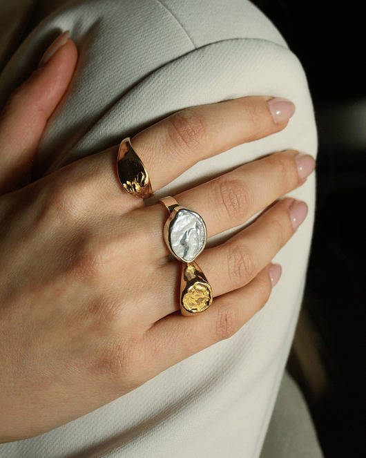 pierścionki srebrne Pierścionek z perłą barokową r.15- Srebro 925