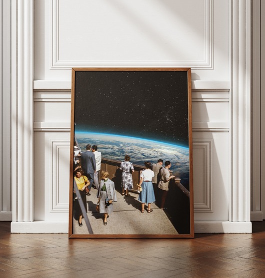 plakaty Plakat Spacer - Kolaż Fine-art  - Autorska dekoracja ścienna