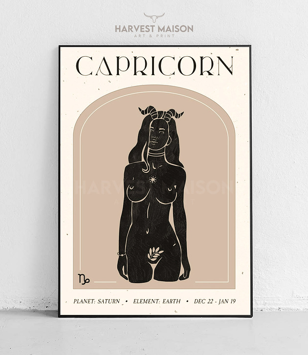 plakaty Plakat Pomysł na prezent Zodiakalna Kobieta Znak Zodiaku Koziorożec