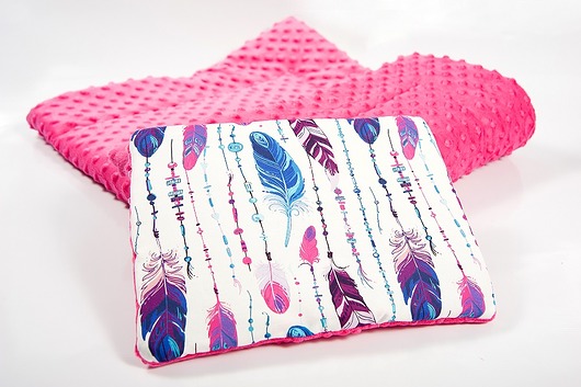 Podusia do wózka - pióra - 23x30 cm Minky and Cotton