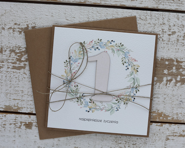 kartki scrapbooking Kartka urodzinowa - roczek
