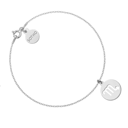 srebrne naszyjniki Srebrna bransoletka z zodiakiem Skorpiona