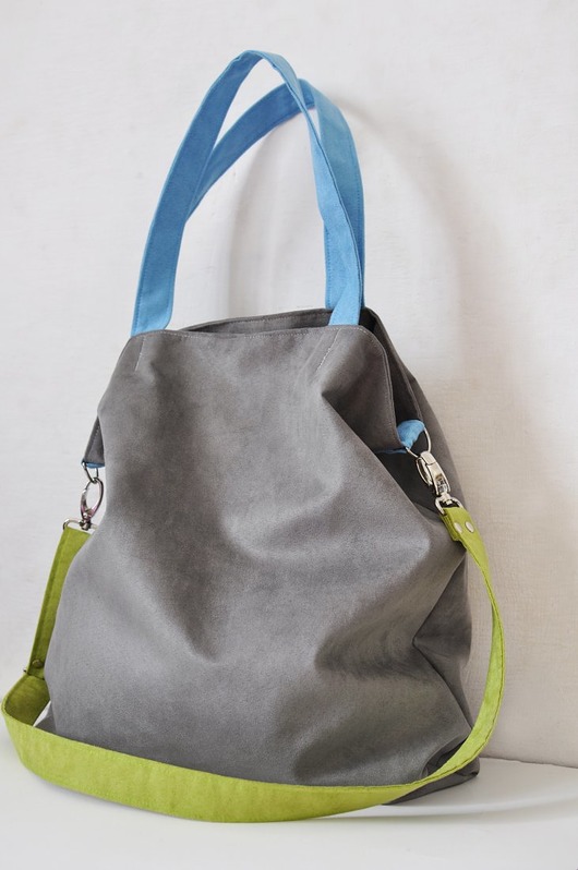 torby XXL Torba hobo XXL- szary, limonka,błękit