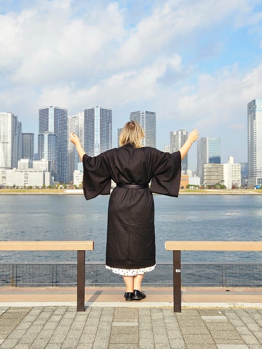 ubrania różne Eleganckie lniane kimono Madame Coco