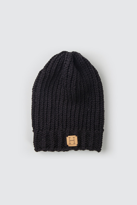 Czapka beanie z wełny merynosa handmade CZARNY HisOutfit