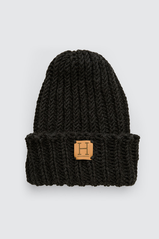 czapki damskie Czapka beanie z wełny merynosa handmade GRAFIT