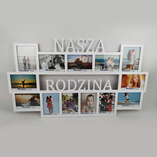 ramki na zdjęcia Multirama ramka na zdjęcia z napisem  Nasza Rodzina 13 zdjęć 15x21