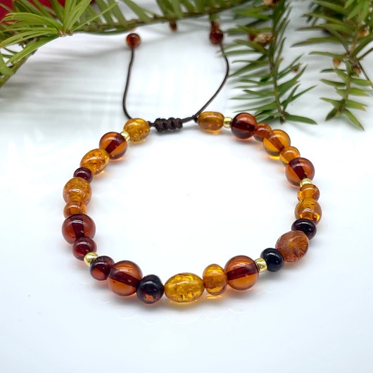bransoletki na sznurku Bursztyn naturalny bransoletka (05)