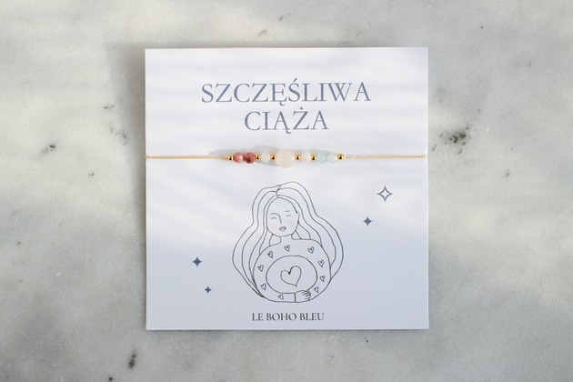 bransoletki na sznurku SZCZĘŚLIWA CIĄŻA - bransoletka dla PRZYSZŁEJ MAMY