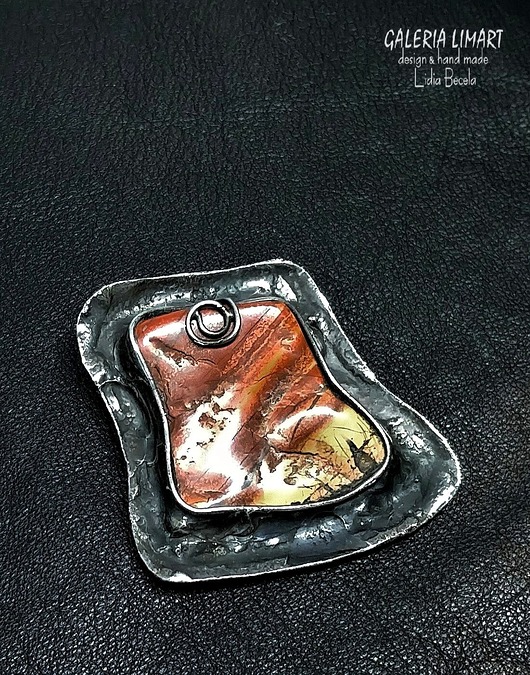 Broszka/wisior z jaspisem. Unikat handmade. 2w1 Galeria Limart